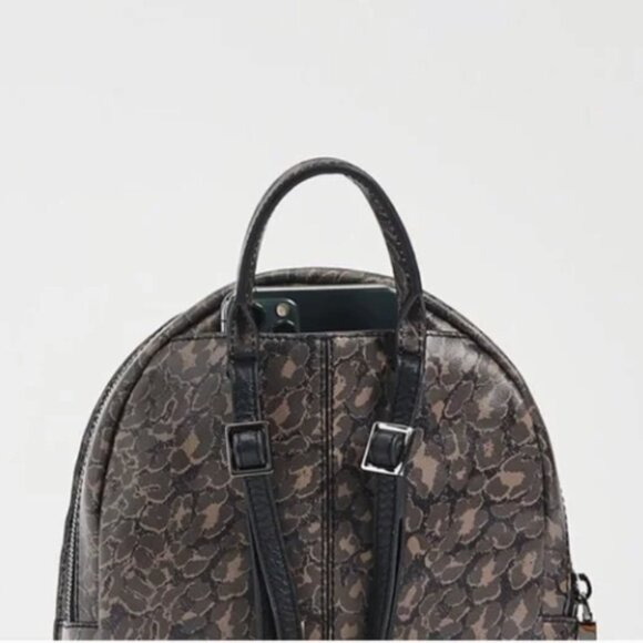 Hammitt Shane Medium Black/Leopard Leather Backpack - Picture 4 of 13